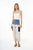 Askılı Crop Basic Atlet Beyaz