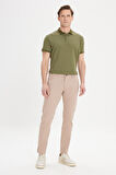 Erkek Bej Kanvas Slim Fit Dar Kesim 5 Cep Pantolon