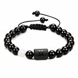 Makrome Örgülü Küre Kesim Aytaşı&Oniks Taşlı İkizler Burcu Doğaltaş Kadın Bileklik