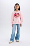 DeFacto Kız Çocuk PowerPuff Girls Relax Fit Bisiklet Yaka Sweatshirt D8832A825SPPN648