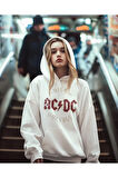 High AC DC Voltage Yazılı Unisex Oversize Rock Metal Hoodie