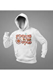 Focus In The Good Yazılı Unisex Oversize Hoodie