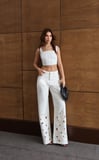 8272 LACARİNO WIDE LEG NAKIŞLI PANTOLON