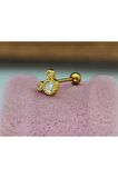 Paslanmaz Kararmaz Cerrahi Çelik Mickey Tragus, Kıkırdak Helix 8mm Piercing Gümüş Renk