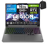 Lenovo Legion 5 16IRX9 14.nesil Core I9 14900HX 24GB Ddr5 512GB SSD 8GB/RTX4070 140W WINDOWS11 16" Wqxga 240Hz 500NITS IPS Taşınabilir Bilgisayar W83DG00F0TR41+WEBLEGELSINÇANTA