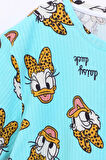 Daisy Duck Desenli Kısa Kollu Çocuk Pijama Takımı (Papatya Ördeği)