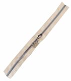 Başlıklı Fermuar 40 cm Gümüş Metal Krem