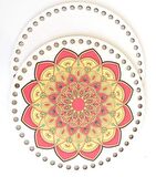 Ahşap 20 cm çapında resimli plaka arkalıklı K serisi no11