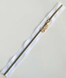 Başlıklı Fermuar 40 cm Light Gold Metal Beyaz