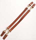Gerçek Deri 55 cm Misu Model Çift Sap Taba Gold Metal
