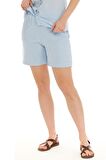 Müslin Buz Mavi Bağlamalı Şort 