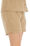 Müslin Vizon Bağlamalı Şort 
