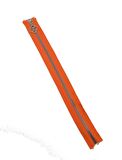 Başlıklı Fermuar 40 cm Gümüş Metal Turuncu
