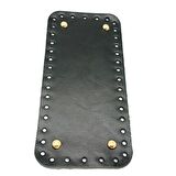 Gerçek Deri Siyah 25X12 cm Dikdörtgen Light Gold Metalli Çanta Tabanı