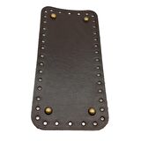 Gerçek Deri Koyu Kahve 25X12 cm Dikdörtgen Antik Metalli Çanta Tabanı