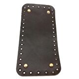Gerçek Deri Koyu Kahve 25X12 cm Dikdörtgen Light Gold Metalli Çanta Tabanı