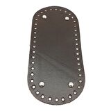 Gerçek Deri Koyu Kahve 25X12 cm Oval Gümüş Metalli Çanta Tabanı