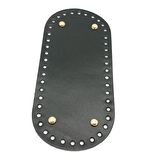 Gerçek Deri Siyah 25X12 cm Oval Light Gold Metalli Çanta Tabanı