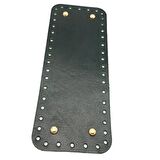 Gerçek Deri Siyah 30X12 cm Dikdörtgen Light Gold Metalli Çanta Tabanı