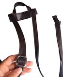 Suni Deri Koyu Kahverengi Sırt Çantası Sapı