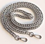 Çift Halkalı Gümüş Zincir Kancalı 1 Metre