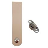 Tek Kat Suni Deri Krem Gümüş Metalli Kapak