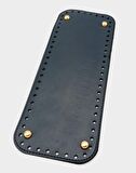Suni Deri Lacivert Renk 30X12 cm Dikdörtgen Çanta Tabanı (Light Gold Aparatlı)