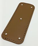 Suni Deri Vizon Renk 30X12 cm Dikdörtgen Çanta Tabanı (Gümüş Aparatlı)