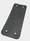 Suni Deri Siyah Renk 30X12 cm Dikdörtgen Çanta Tabanı (Gümüş Aparatlı)