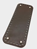 Suni Deri Kahverengi 30X12 cm Dikdörtgen Çanta Tabanı (Gümüş Aparatlı)