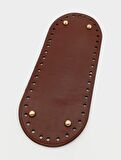 Suni Deri Bordo Renk 30X12 cm Oval Çanta Tabanı (Light Gold Aparatlı)