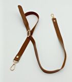 120X2 Cm Tek Kat Taba Suni Deri Light Gold Tokalı Çanta Sapı