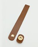 18x2,3 cm Sütlü Kahve Gerçek Deri Düz Çanta Kapağı Light Gold Metalli