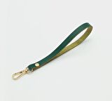 Gerçek Deri Yeşil Renk Elcik Light Gold Metalli