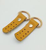 Gerçek Deri Hardal Sapucu (Böce) Light Gold Metalli