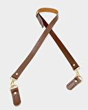 Gerçek Deri Ayarlı Uzun Sap 2.3X130 Kızıl Kahve Light Gold Metalli