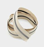 Ortası Gümüş Fermuar 100 Cm Bej Renk