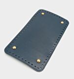 Suni Deri Lacivert Renk 25X14 cm Dikdörtgen Çanta Tabanı (Light Gold Aparatlı)