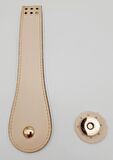 Suni Deri Armut İstiridye Model Kapak Krem Light Gold Metalli