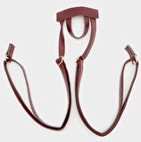 Suni Deri Bordo Renk Sırt Çantası Sapı Light Gold Metalli