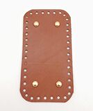 Gerçek Deri Taba 15X8 cm Dikdörtgen Light Gold Metalli Çanta Tabanı
