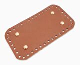 Gerçek Deri Taba 15X8 cm Dikdörtgen Light Gold Metalli Çanta Tabanı