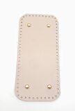 Gerçek Deri Bej 25X12 cm Dikdörtgen Light Gold Metalli Çanta Tabanı