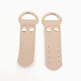 Bej Tek Kat Suni Deri Sapucu Böce Light Gold Metalli