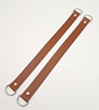 Taba Suni Deri 38X2.5 Cm Çift Çanta Sapı Gümüş Metalli