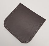 Kahverengi Gerçek Deri 12x12 cm Oval Kenar Cep