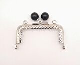 8.5 cm Siyah Toplu Çanta Klipsi Çanta Bursu Gümüş Metal