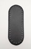 Suni Deri Siyah Renk 20X8 cm Oval Çanta Tabanı