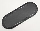 Suni Deri Siyah Renk 20X8 cm Oval Çanta Tabanı