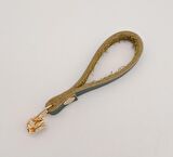 Yeşil Gerçek Derili Light Gold Döngülü Fermuar Başı